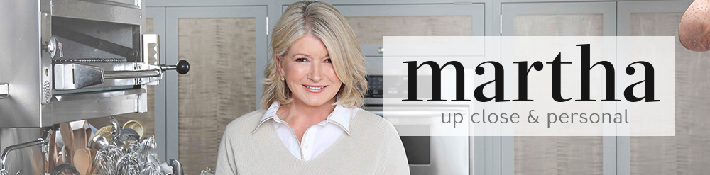 Top banner image. Martha Stewart, up close and personal.