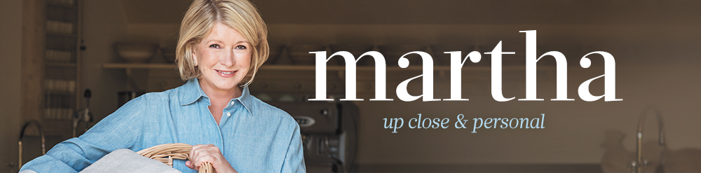 Top banner image. Martha Stewart, up close and personal.