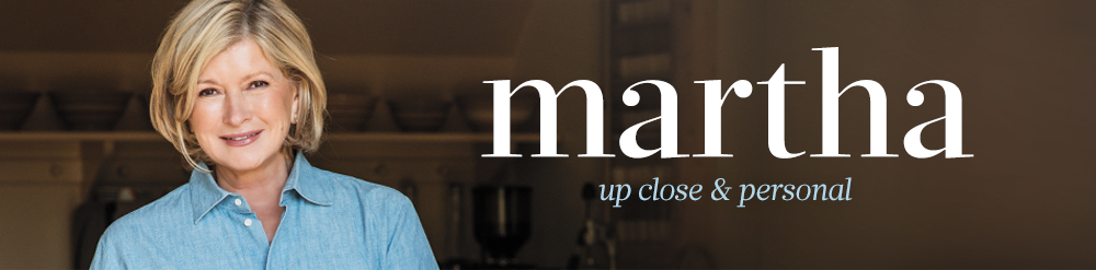 Top banner image. Martha Stewart, up close and personal.